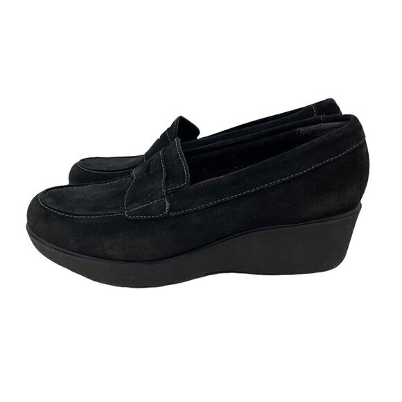 Munro Women's American Katie Walking Penny Loafer Shoes Black Wedge Moc Toe 7 M - Picture 3 of 10